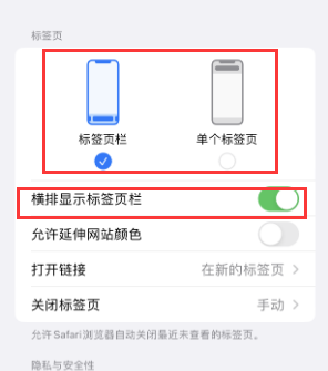 武功iPhone授权维修分享Safari浏览器如何切换标签栏位置 